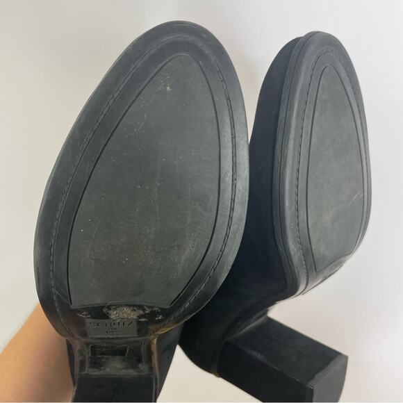 Schutz Fabricia Black Suede Heeled Boots size 10B - Picture 9 of 11